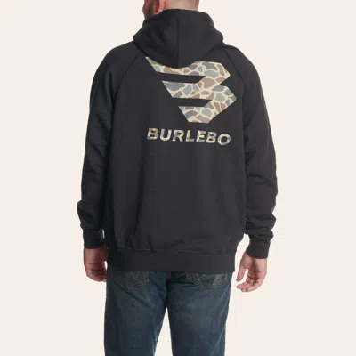 Burlebo Men's Black Signature Logo Graphic Fleece Hoodie