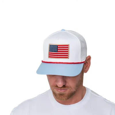 Burlebo Men's  Old Glory Adjustable Hat In White