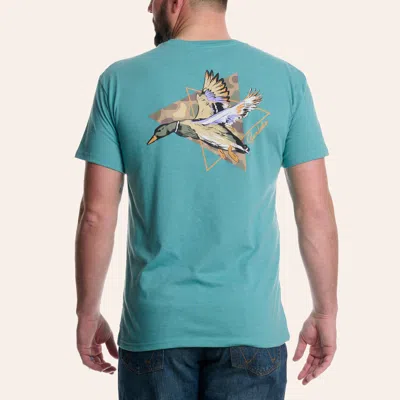 Burlebo Men's Cyan Pintail Triangle Duck Graphic T-shirt In Blue