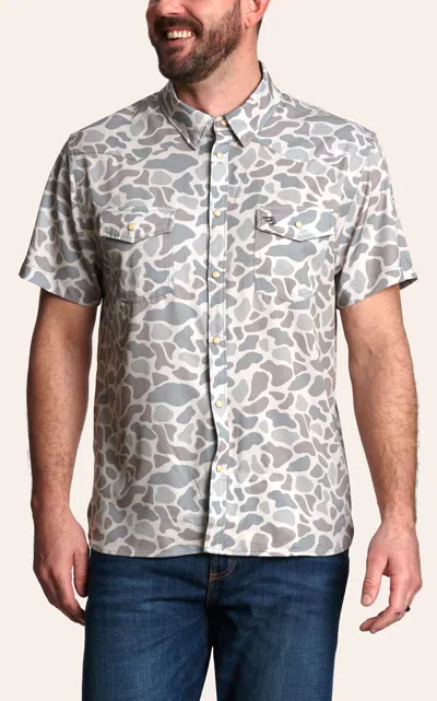 Burlebo Men's Deer Camo Performance Outdoor Shirt In Gray