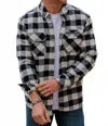 Burlebo Men's Flannel Top In Black Buffalo In Black