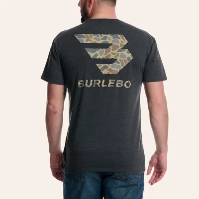 Burlebo Men's Heather Gray & Deer Camo Flying B Graphic T-shirt In Black
