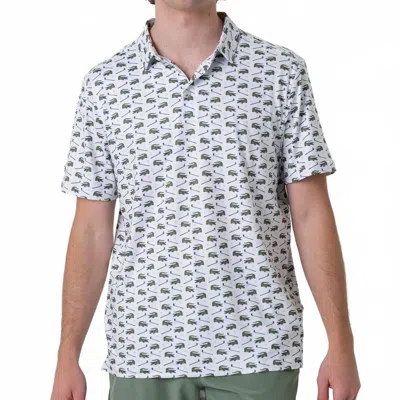 Burlebo Men's Performance Polo Shirt In Tap It In In White