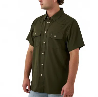 Burlebo Men's Performance Western Shirt In Mallard Green