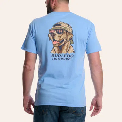 Burlebo Men's Periwinkle Blue Mallard Camo Dog Graphic T-shirt
