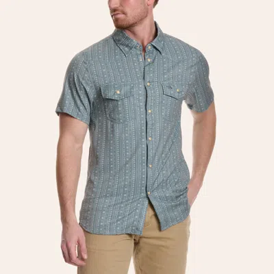 Burlebo Men's Sage Ranch Print Pearl Snap Western Shirt In Green