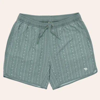 Burlebo Men's Sage Ranch Stripe Print Swim Trunks In Green
