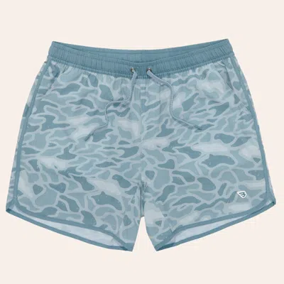 Burlebo Men's Seaside Camo Print Swim Trunks In Blue