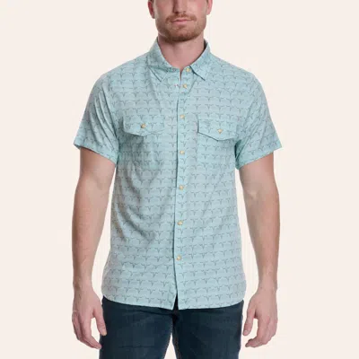 Burlebo Men's The Rancher Skull Print Pearl Snap Western Shirt In Blue