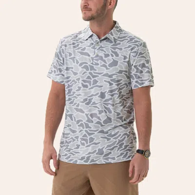 Burlebo Men's White Deer Camo Performance Polo Shirt In Multi