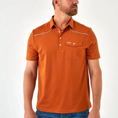 Burlebo Pearl Snap Performance Polo In Orange