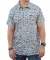 Burlebo Performance Button Up Shirt In Camo In Gray
