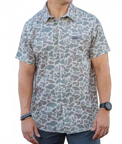 Burlebo Performance Button Up Shirt In Camo In Gray