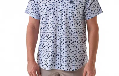 Burlebo Performance Button Up Shirt In On The Water In White