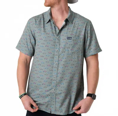 Burlebo Performance Button Up Shirt In Vintage Cruiser In Green