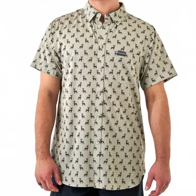 Burlebo Performance Button Up Shirt In Whitetail Green In Multi