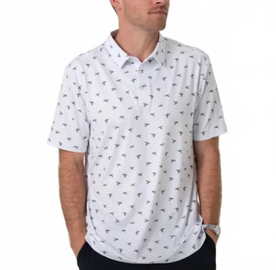 Burlebo Performance Polo Shirt In Ducks Flying In Multi