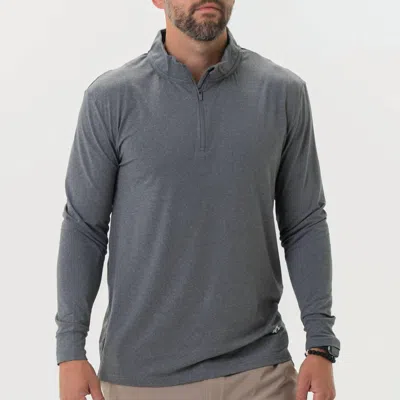 Burlebo Performance Quarter Zip Sweater In Dark Heather Grey In Gray