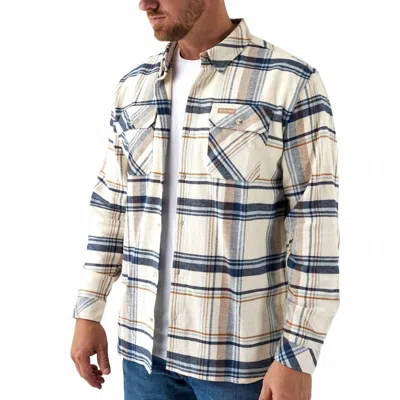 Burlebo Plaid Flannel Long Sleeve Shirt In Khaki In Gray