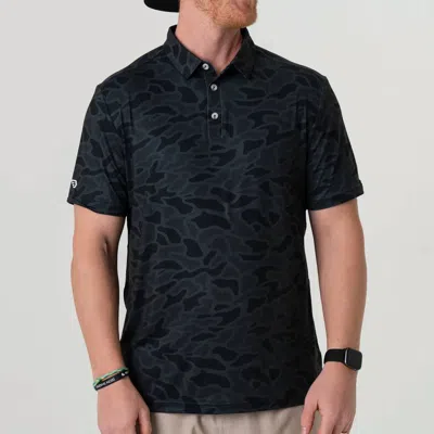 Burlebo Quick-drying Performance Polo In Black Camo In Blue
