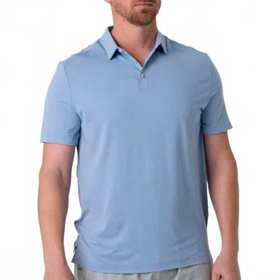 Burlebo Short Sleeve Performance Polo In Heather Blue Sky In Multi