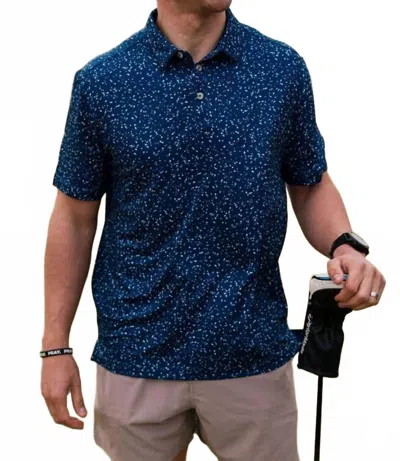 Burlebo Short Sleeve Performance Polo In Navy Speckled In Blue