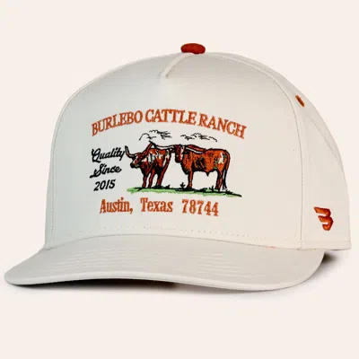 Burlebo White Cattle Ranch Embroidered Curved Bill Cap