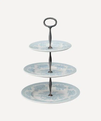 Burleigh Blue Asiatic Pheasants Three Tier Cake Stand