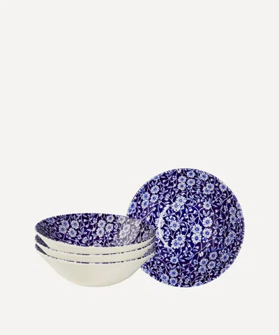 Burleigh Blue Calico Cereal Bowl Set Of 4