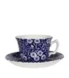 Burleigh Blue Calico Teacup And Saucer In Blue