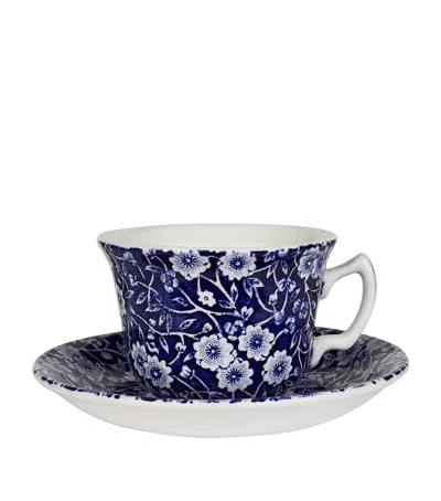Burleigh Blue Calico Teacup And Saucer