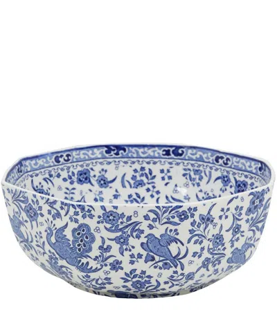 Burleigh Regal Peacock Earthenware Hexagonal Bowl