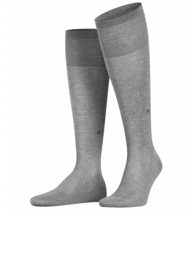 Burlington Cardiff Grey Knee-high Socks In White