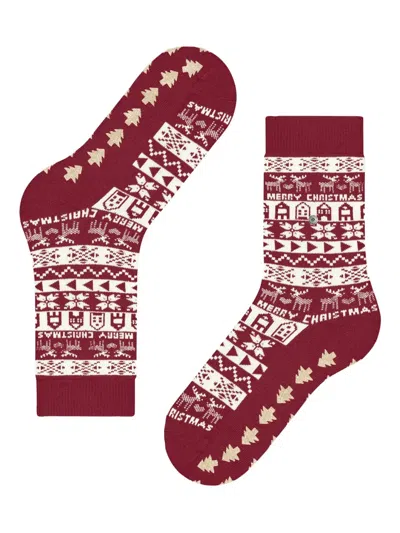 Burlington Christmas Socks In Red
