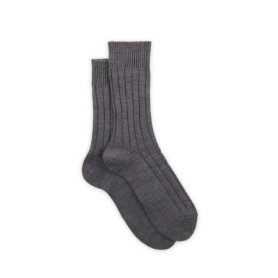Burlington Dover Mid-calf Wool Socks In Grey