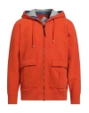 Burlington Man Sweatshirt Orange Size L Cotton In Red