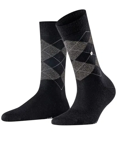 Burlington Marylebone Lurex Wool Socks In Black