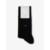 Burlington Mens Graphic-embroidery Stretch-organic-cotton And Recycled-polyamide Socks 3000 Black