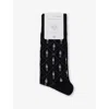 Burlington Mens Big Ben Argyle-print Stretch-organic-cotton And Recycled-polyamide Socks 3001 Black In 3001 Black
