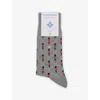 BURLINGTON MENS 3400 LIGHT GREY GUARD STRETCH-COTTON AND POLYAMIDE SOCKS
