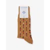 Burlington Mens Guard Stretch-recycled-cotton And Recycled-polyamide Socks 5152 Brown Sugar