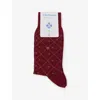 Burlington Mens Dachshund-print Stretch-organic-cotton And Recycled-polyamide Socks 8326 Burgundy