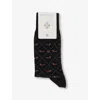 Burlington Mens 3000 Black Dachshund-print Stretch-organic-cotton And Recycled-polyamide Socks In 3000 Black