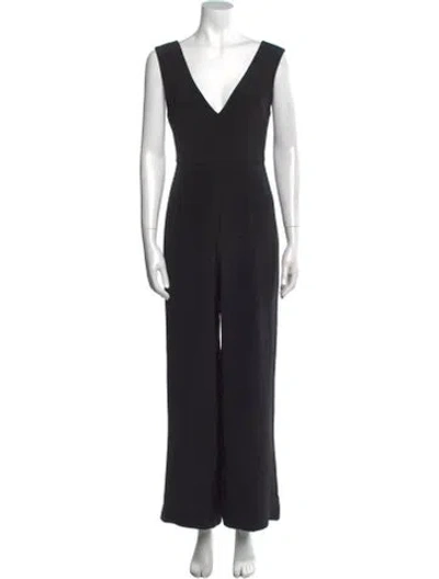 Pre-owned Burnett New York V-neck Jumpsuit In Black