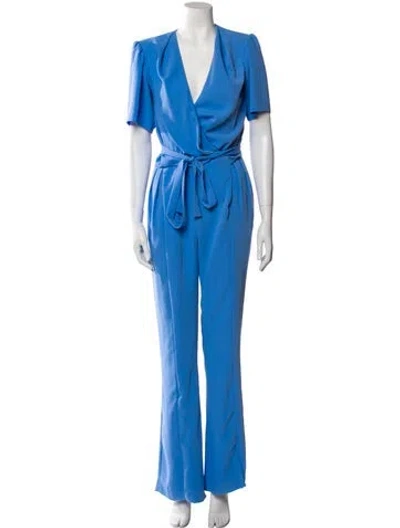 Pre-owned Burnett New York V-neck Jumpsuit In Blue