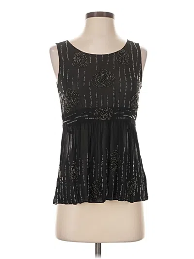 Pre-owned Burning Torch Sleeveless Silk Top Black Strapless Neckline Tops