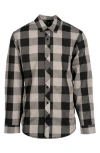 Burnside Buffalo Plaid Flannel Button-up Shirt In Black/grey