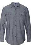 Burnside Chambray Long Sleeve Shirt In Blue