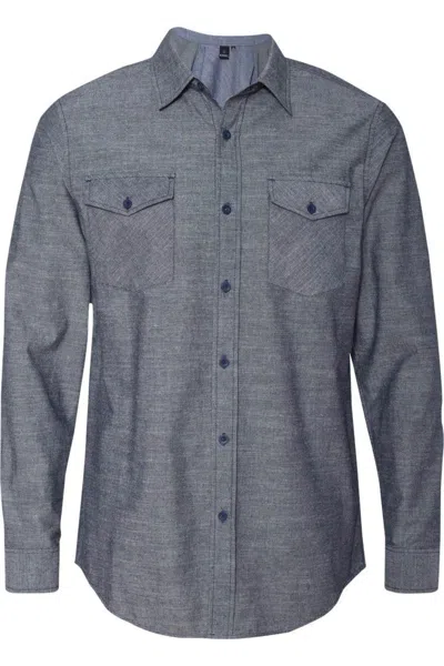 Burnside Chambray Long Sleeve Shirt In Blue