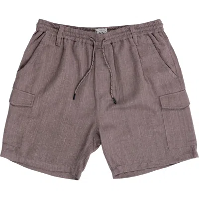 Burnside Cotton & Linen Blend Cargo Shorts In Gray